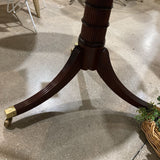 Baker Funiture Georgian Banded Mahogany Pedestal Table On Casters DINING TABLE 41.5d30h