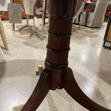 Baker Funiture Georgian Banded Mahogany Pedestal Table On Casters DINING TABLE 41.5d30h