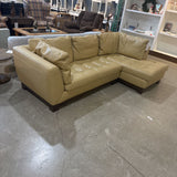 Roche Bobois 2pc Leather Right Facing SECTIONAL Tan 96w54d25h