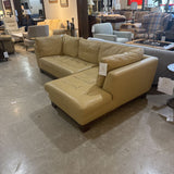 Roche Bobois 2pc Leather Right Facing SECTIONAL Tan 96w54d25h