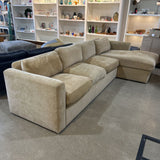 Custom Down Filled Chenille SECTIONAL Sand 140w68d30h