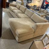 Custom Down Filled Chenille SECTIONAL Sand 140w68d30h