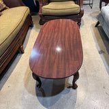 Footed Oval Cherry COFFEE/COCKTAIL TABLE 49.5w23.5d16.5h