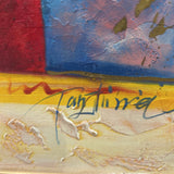 Mixed Media Flutist In Ornate Frame ART WORK 24x28