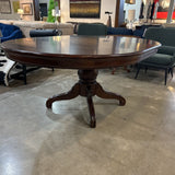 Marshall Field's Round Solid Wood Pedestal w/ 18" Leaf DINING TABLE 50d30h