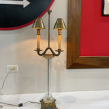 Chapman Fine French Empire Glass Column Candelabra TABLE LAMP 12Wx7Dx35H