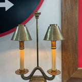 Chapman Fine French Empire Glass Column Candelabra TABLE LAMP 12Wx7Dx35H