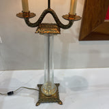 Chapman Fine French Empire Glass Column Candelabra TABLE LAMP 12Wx7Dx35H