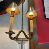 Chapman Fine French Empire Glass Column Candelabra TABLE LAMP 12Wx7Dx35H