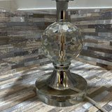 Silver & Crystal Lamp w/ White Shade TABLE LAMP 12w7d17h