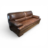 Bonded Leather Wide Arm SOFA Brown 92Wx40Dx37H