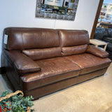 Bonded Leather Wide Arm SOFA Brown 92Wx40Dx37H