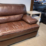 Bonded Leather Wide Arm SOFA Brown 92Wx40Dx37H