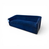 Restoration Hardware Italian Shelter Curved Arm SOFA Indigo Merino Wool Velvet 84w32d28h