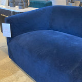 Restoration Hardware Italian Shelter Curved Arm SOFA Indigo Merino Wool Velvet 84w32d28h