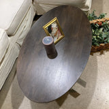 Terra Oval Fluted Lift-Top COFFEE/COCKTAIL TABLE Dark Brown 48w28d15h