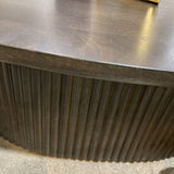 Terra Oval Fluted Lift-Top COFFEE/COCKTAIL TABLE Dark Brown 48w28d15h