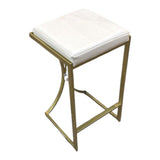Natalya Faux Leather Backless Counter Stool BAR/COUNTER STOOL Gold 14w14d25.5h