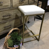 Natalya Faux Leather Backless Counter Stool BAR/COUNTER STOOL Gold 14w14d25.5h