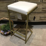 Natalya Faux Leather Backless Counter Stool BAR/COUNTER STOOL Gold 14w14d25.5h