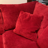 Microfiber Roll-Arm L-Shape SOFA Red 96w96d30h