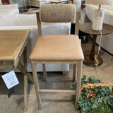 Thayer Bar Height Leather Shearling Wool Back BAR/COUNTER STOOL Tan 18Wx19.75Dx40H
