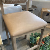 Thayer Bar Height Leather Shearling Wool Back BAR/COUNTER STOOL Tan 18Wx19.75Dx40H