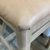 Thayer Bar Height Leather Shearling Wool Back BAR/COUNTER STOOL Tan 18Wx19.75Dx40H