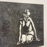 Linocut Female Form Print ART WORK 20Wx20H