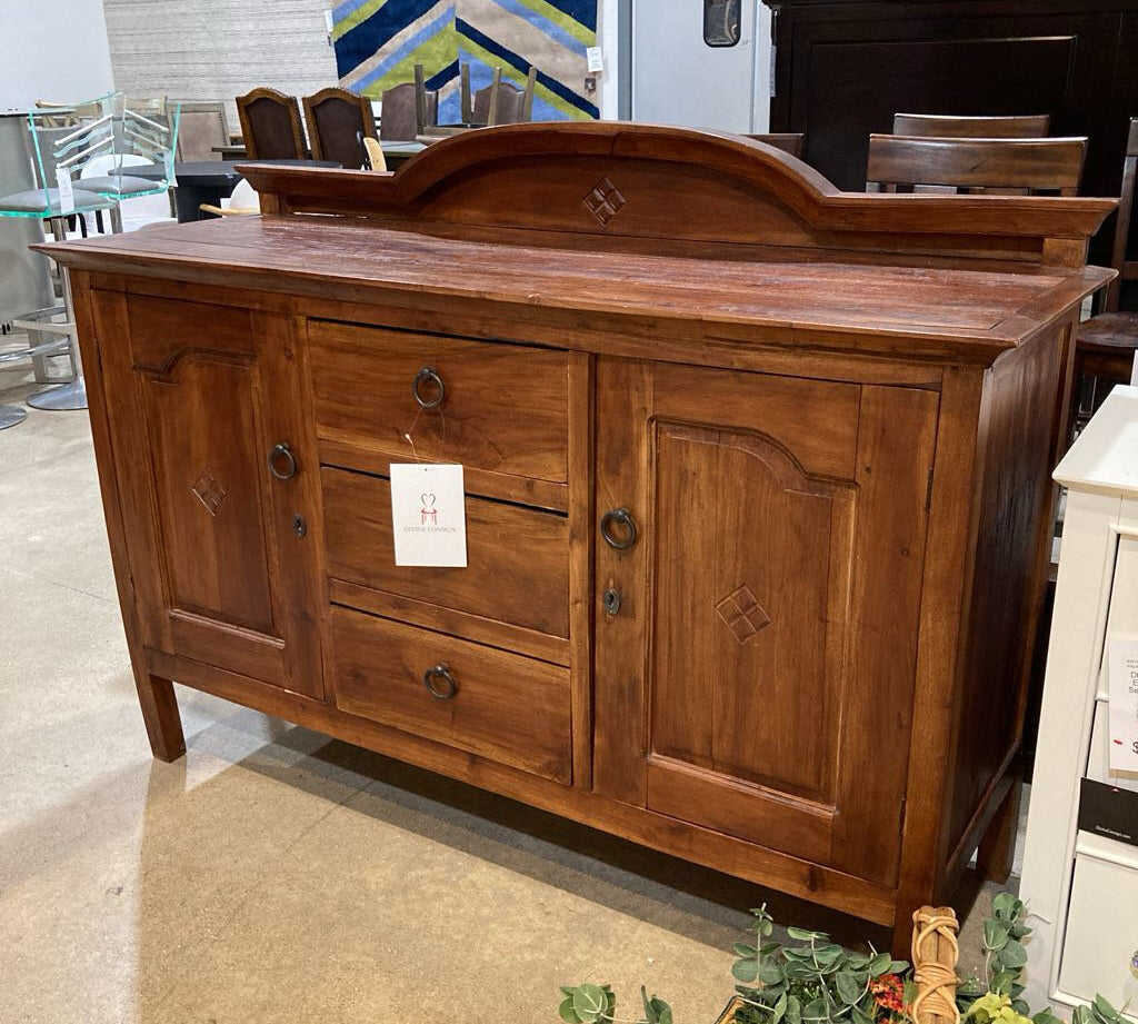 Antique Traditional 3-Drawer BUFFET/SIDEBOARD 61.5w21d45h
