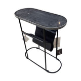 Bloomhome Roxy Leather Magazine Table SIDE TABLE 22w9.5d23.5h