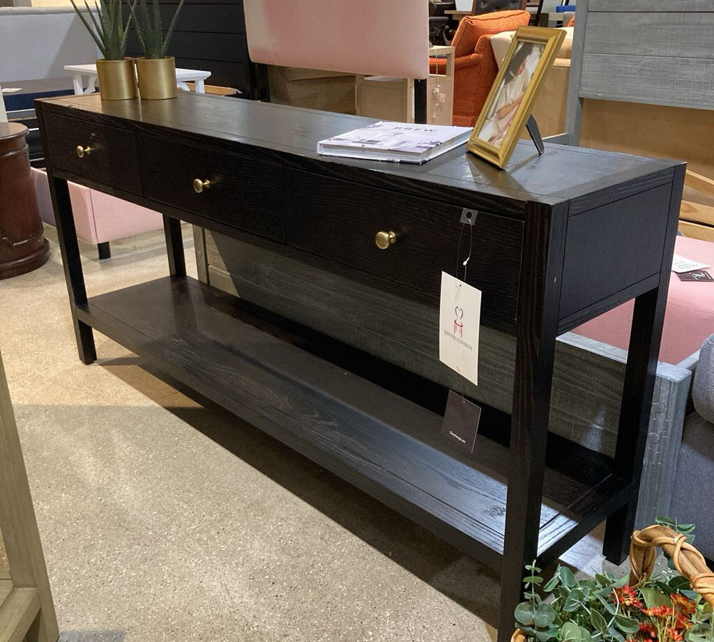 Lark 3-Drawer CONSOLE TABLE Black 65w15d32h