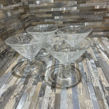 4pc Set Handblown Seeded Glass Martini Glasses GIFT 5d5h