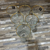 6pc Set Gold Rimmed Champagne Flutes ACCESSORIES 2.5d8.5h