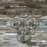 6pc Set Parisian Gold Rimmed Wine Goblets ACCESSORIES 3d7h