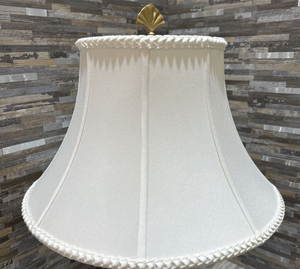 Brass & Stone Urn Shape w/ Traditional Shade TABLE LAMP 18d28h