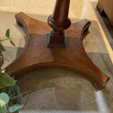 Vintage Pedestal Wood Table SIDE TABLE 20w20d17h