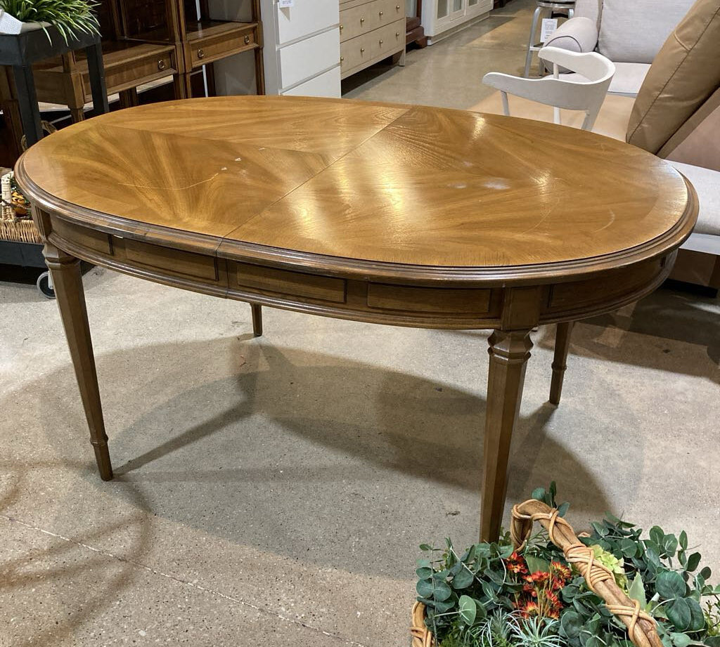 Drexel Oval Mid-Century w/ Three 12" Leaves DINING TABLE 56w40d30h