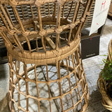 Wood Top Round Wicker SIDE TABLE 16Wx25H