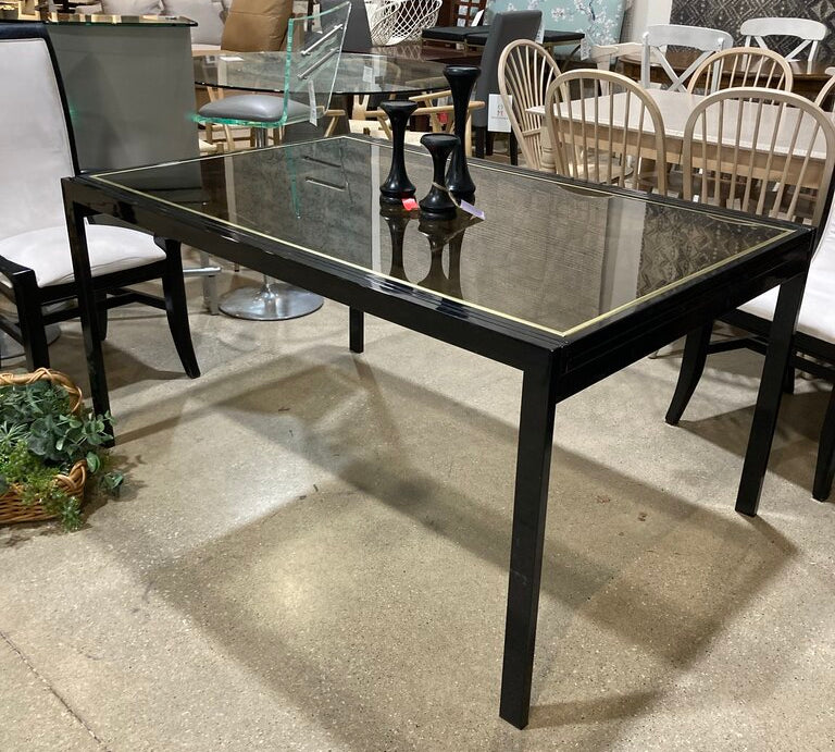 Italian Style Glass Top Extendable DINING TABLE 60w40d30h