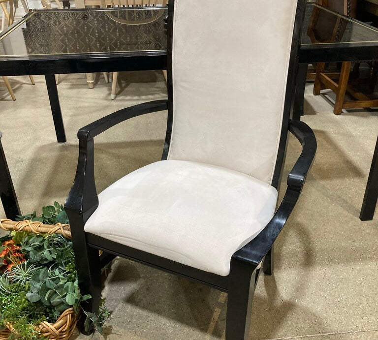 Markor Transitional Upholstered Curved Back Captain DINING CHAIRS 25w19d42h