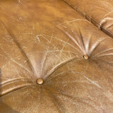 Brewster & Stroud Caramel Tufted Leather SOFA 85w38d32h