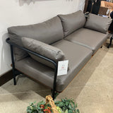 Tom Fereday For Stellar Works Crawford Minimalist Vegan Leather SOFA Gray/Walnut 81w31.5d24.5h