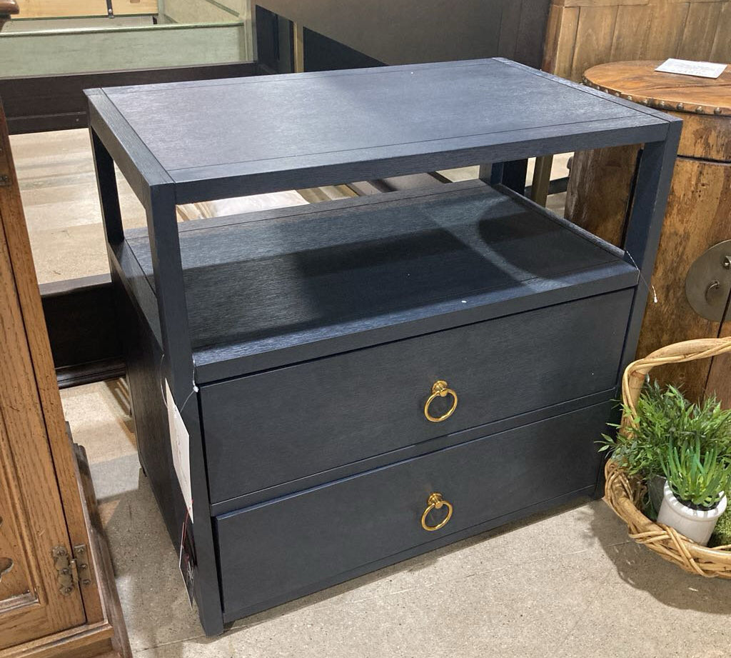 Lark 2-Drawer NIGHTSTAND Navy/Gold 28w17d26h