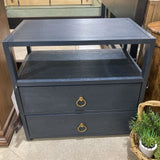 Lark 2-Drawer NIGHTSTAND Navy/Gold 28w17d26h