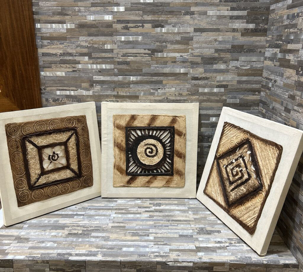 3pc Set Amate Bark Paper ART WORK 15.5x15.5
