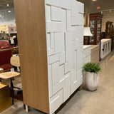 Pinch Design Alba Geometric Relief Armoire CABINET 53w24d78.5h