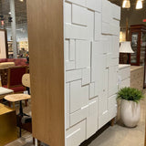 Pinch Design Alba Geometric Relief Armoire CABINET 53w24d78.5h