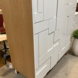 Pinch Design Alba Geometric Relief Armoire CABINET 53w24d78.5h