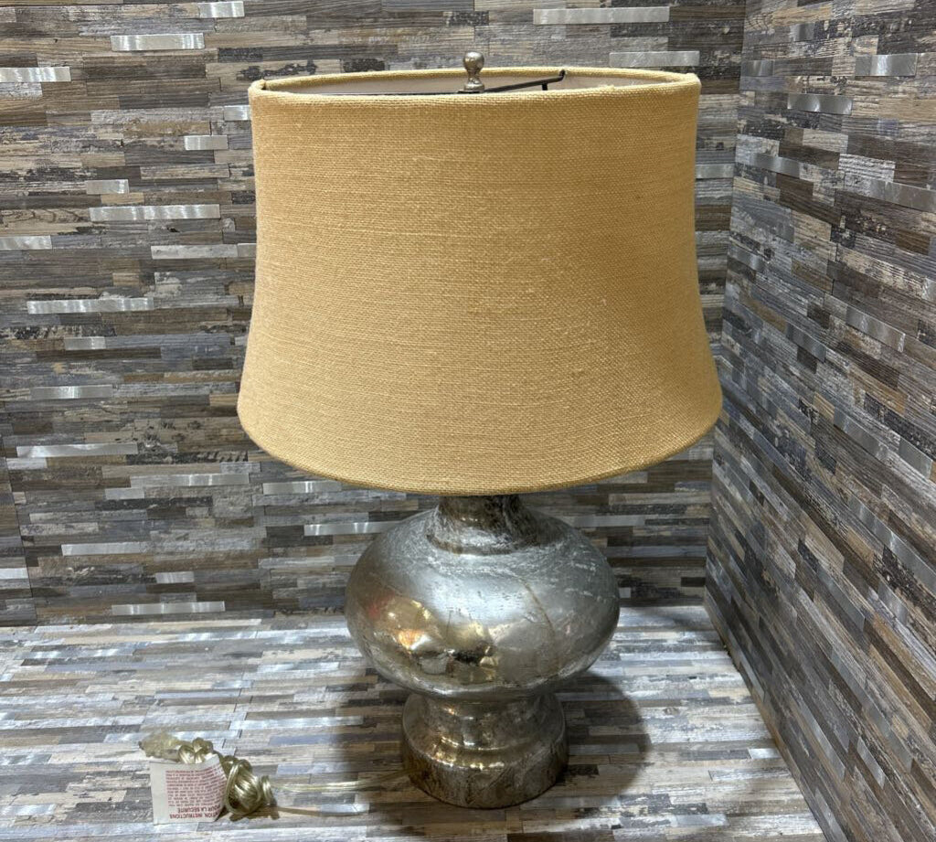 Pottery Barn Antique Mercury Glass TABLE LAMP 13d22h